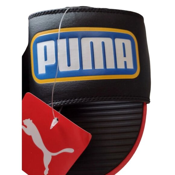 Puma Cool Cat Alumni Retro Black Red Blue Yellow Slides Sandals Mens 12 - Picture 4 of 9
